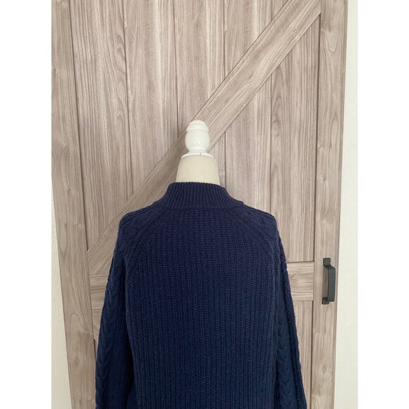 J crew navy mock neck long sleeve sweater size medium - Picture 5 of 6